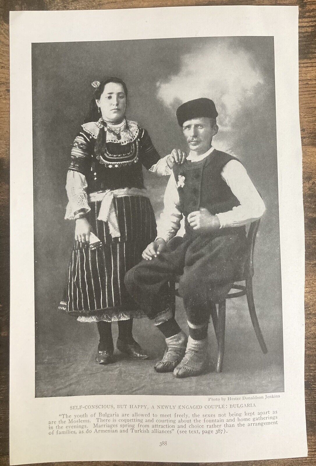 Book Clipping Photo Bulgarian Couple Newly Engaged 1915
