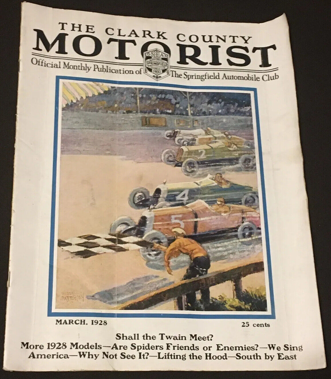 1928 Springfield Ohio Clark County Motorist Magazine Auto Racing Goodyear Story