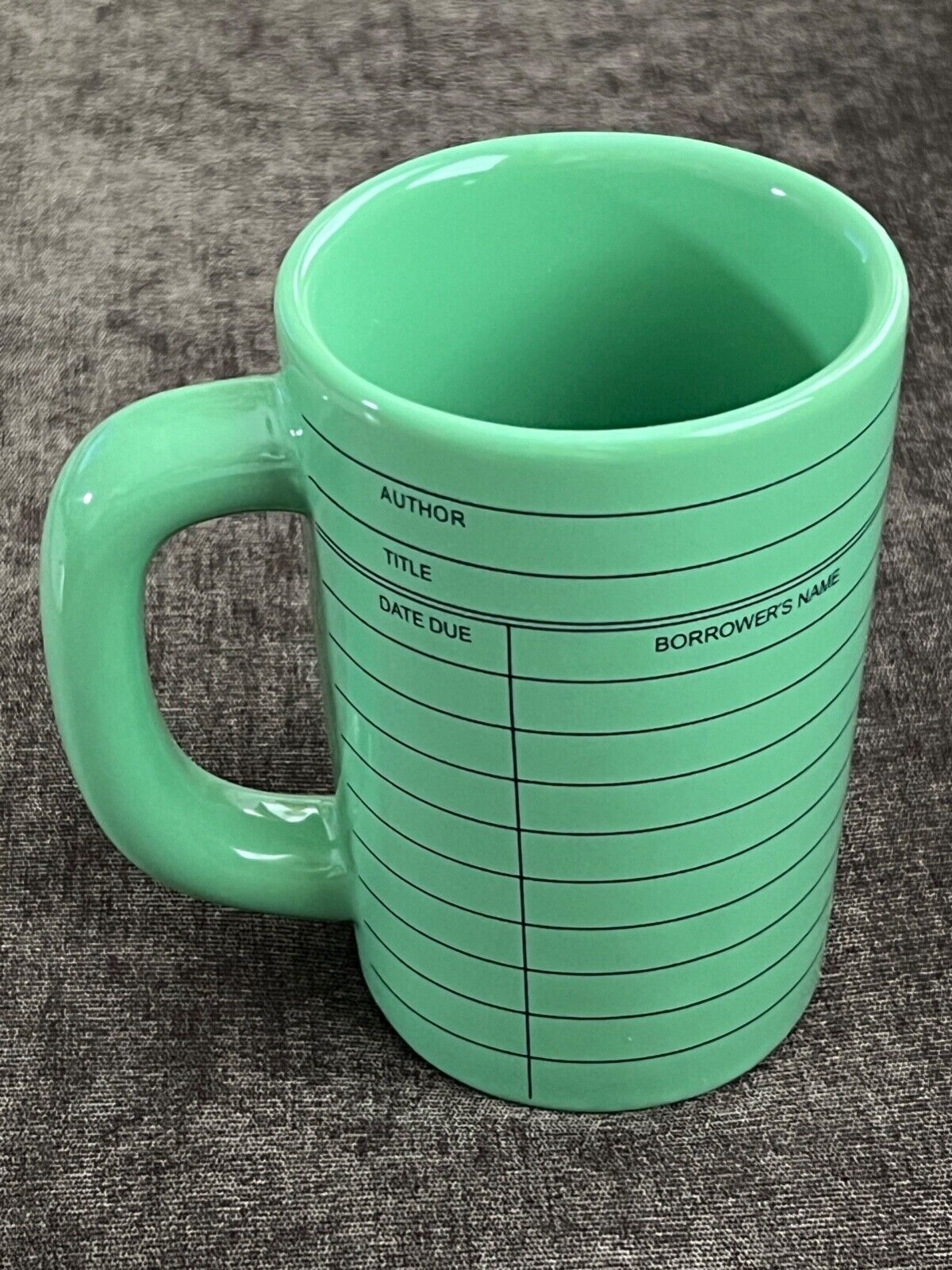 Out of Print Library Book Checkout Card Coffee Cup Mug 14oz Teacher Librarian