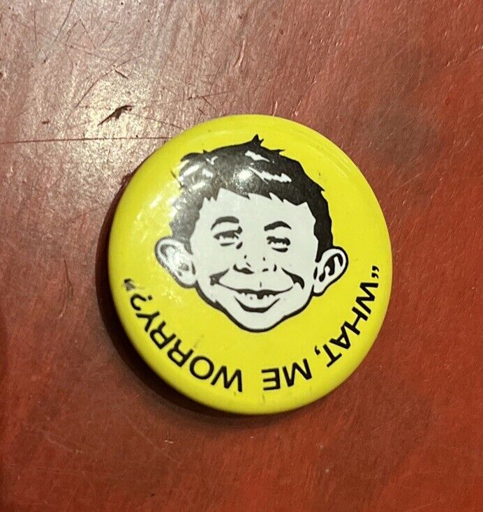Vintage “What, Me Worry?” Mad Boys Head Pinback Button 
