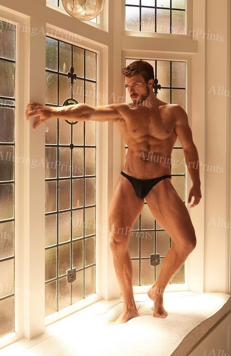 8x10 Male Model Photo Print Muscular Handsome Beefcake Shirtless Hunk -AA253