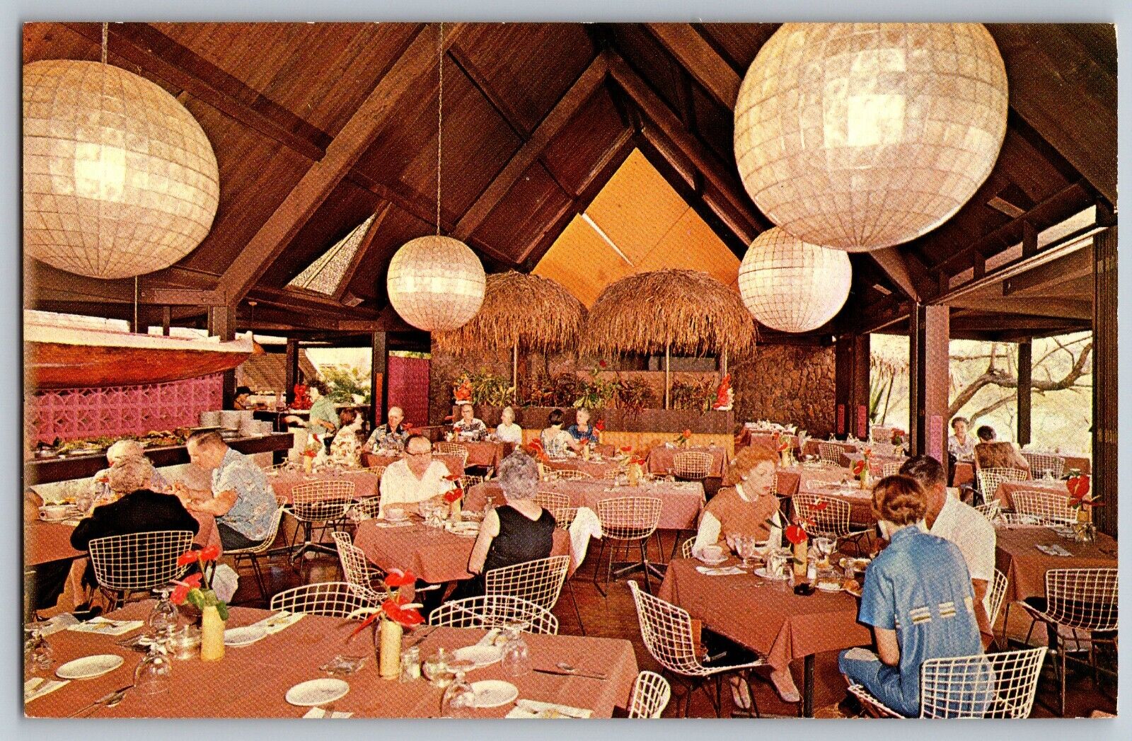 Hawaii HI - Dining Room - Kauai Surf Hotel - Vintage Postcard - Unposted
