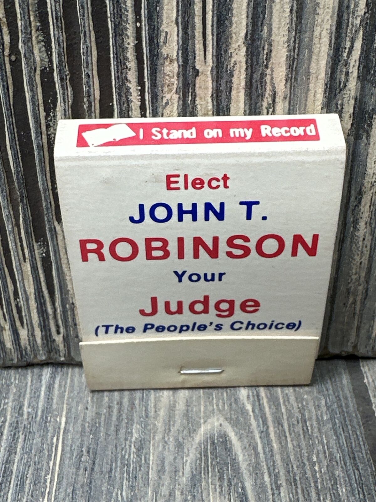 Vintage John T Robinson Judge Matchbook Advertisement