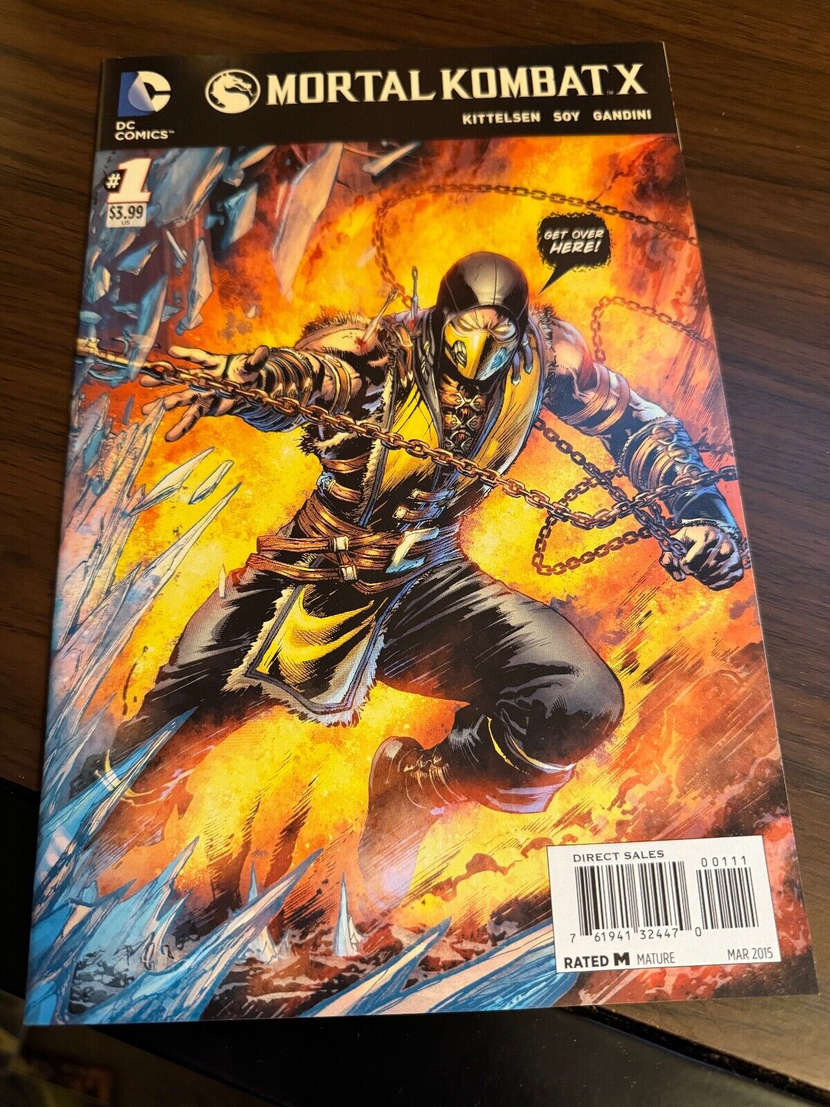 Mortal Kombat X #1 Scorpion Cover Blood Ties DC Comics 2014 High Grade Comic