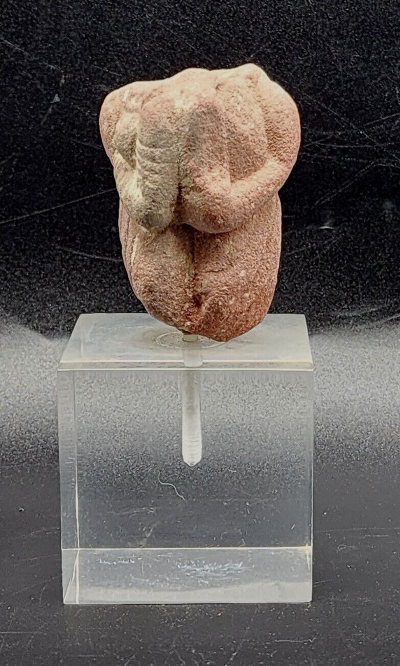 Vintage Fertility Sculpture Figurine Rock Female Clear Base 
