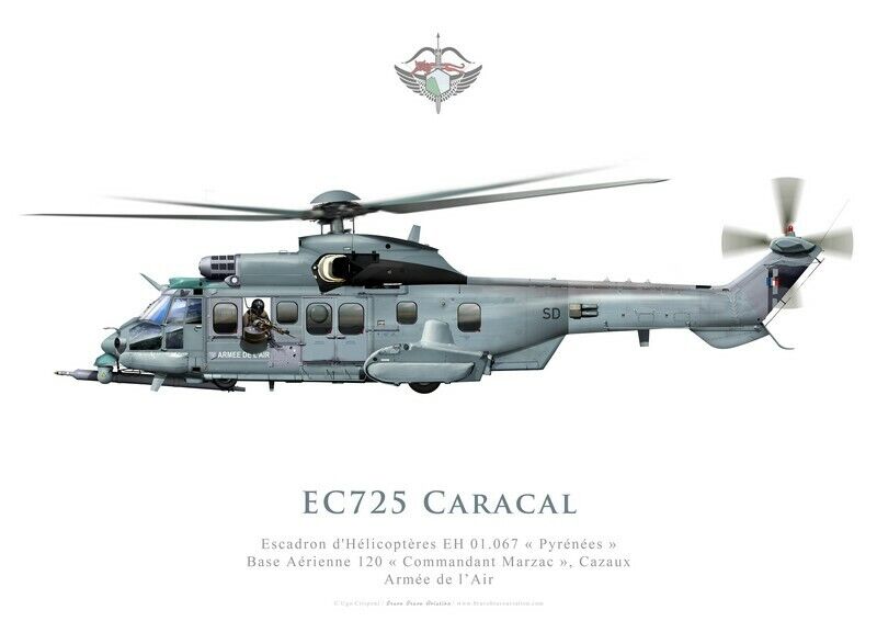 Print EC725 Caracal, EH 01.067 Pyrenees, Air Force (by U. Crisponi)
