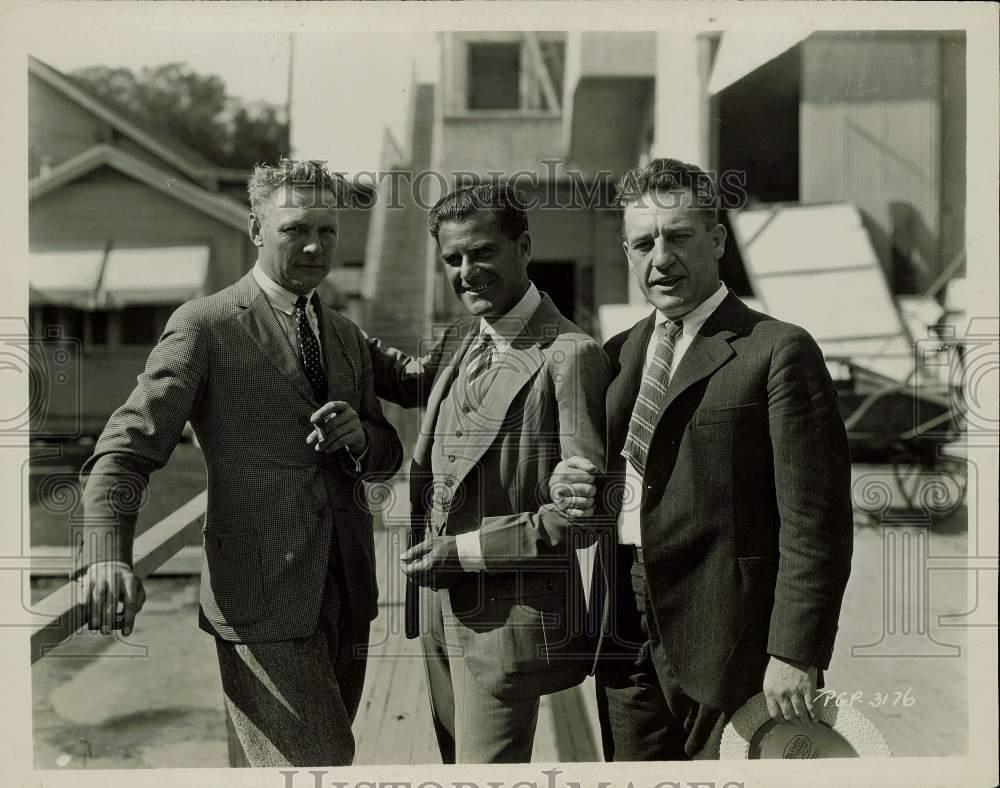 1922 Press Photo Frank O\'Connor, Bert Lytell, Walter Long on Set of \