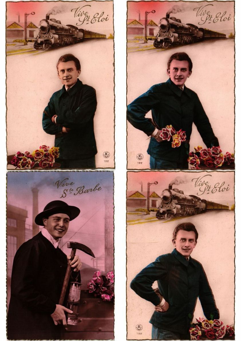 STe. ELOI NAMES DAY GLAMOUR GREETINGS 21 Vintage REAL PHOTO Postcard (L3521)