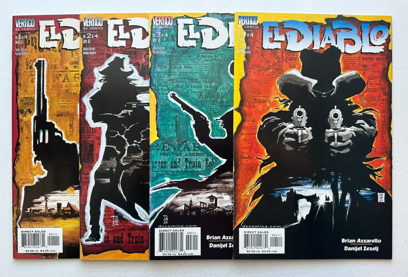 EL DIABLO #1-4 (VF/NM), Complete Series, 1st Print, Vertigo 2001, Azzarello