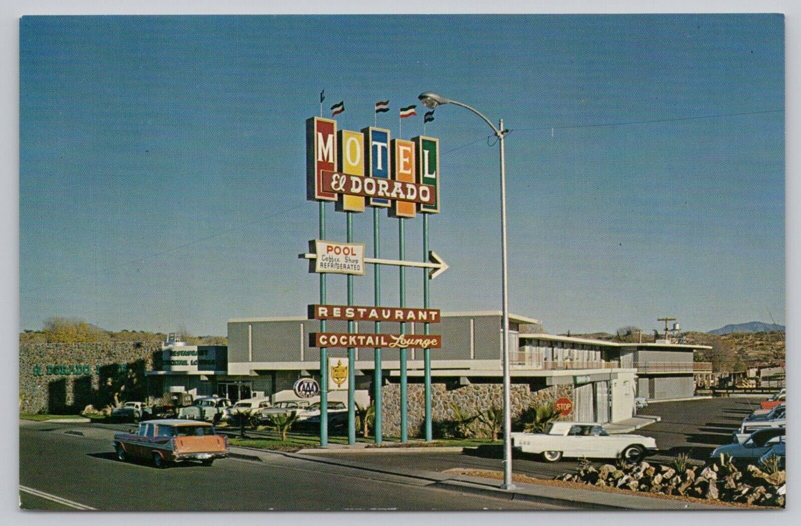 Postcard El Dorado Motor Hotel Nogales Arizona, Exterior View with cars, c1960\'s