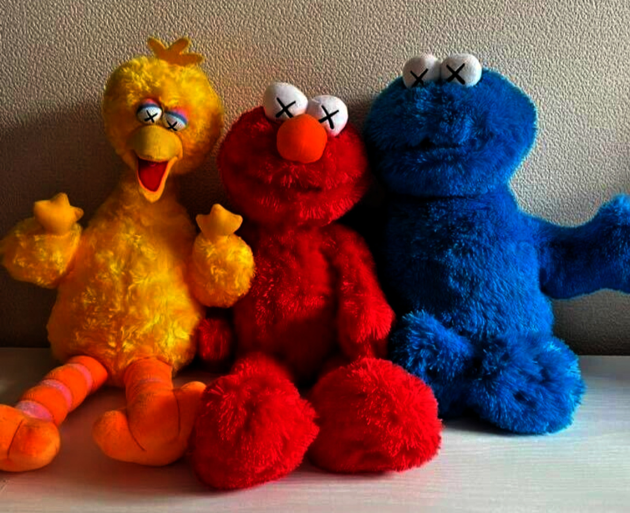 KAWS Sesame Street Plush UNIQLO Limited Elmo Cookie Monster Big Bird Set of 3