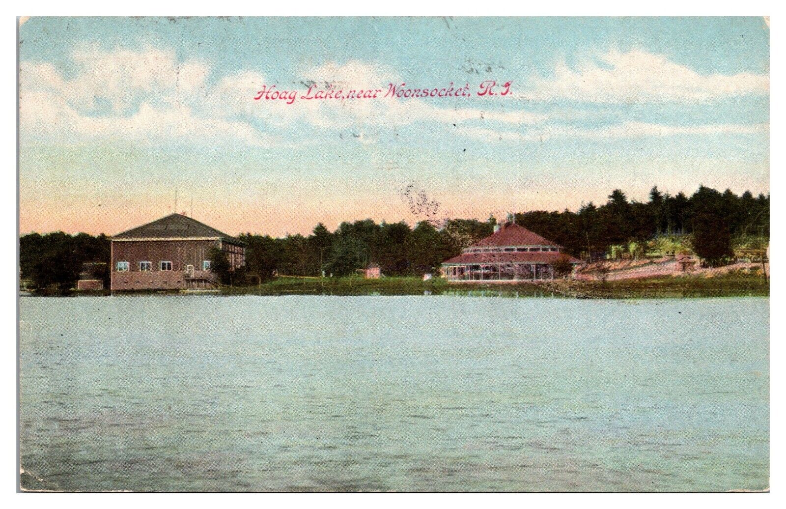 1908 Hoag Lake near Woonsocket, RI  Postcard
