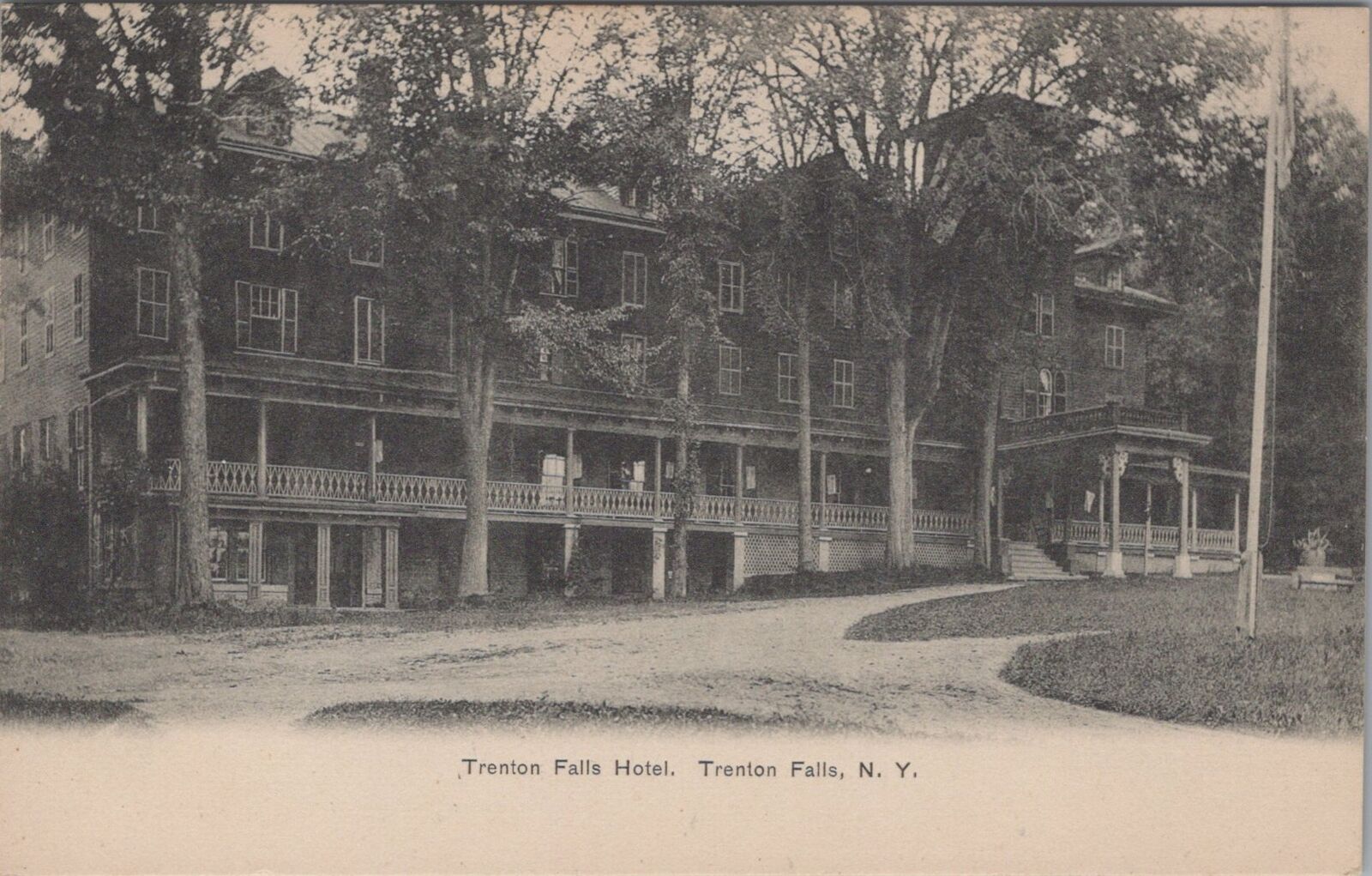 Trenton Falls Hotel,New York Postcard w/Excelsior Postcard Co Adv. on Back