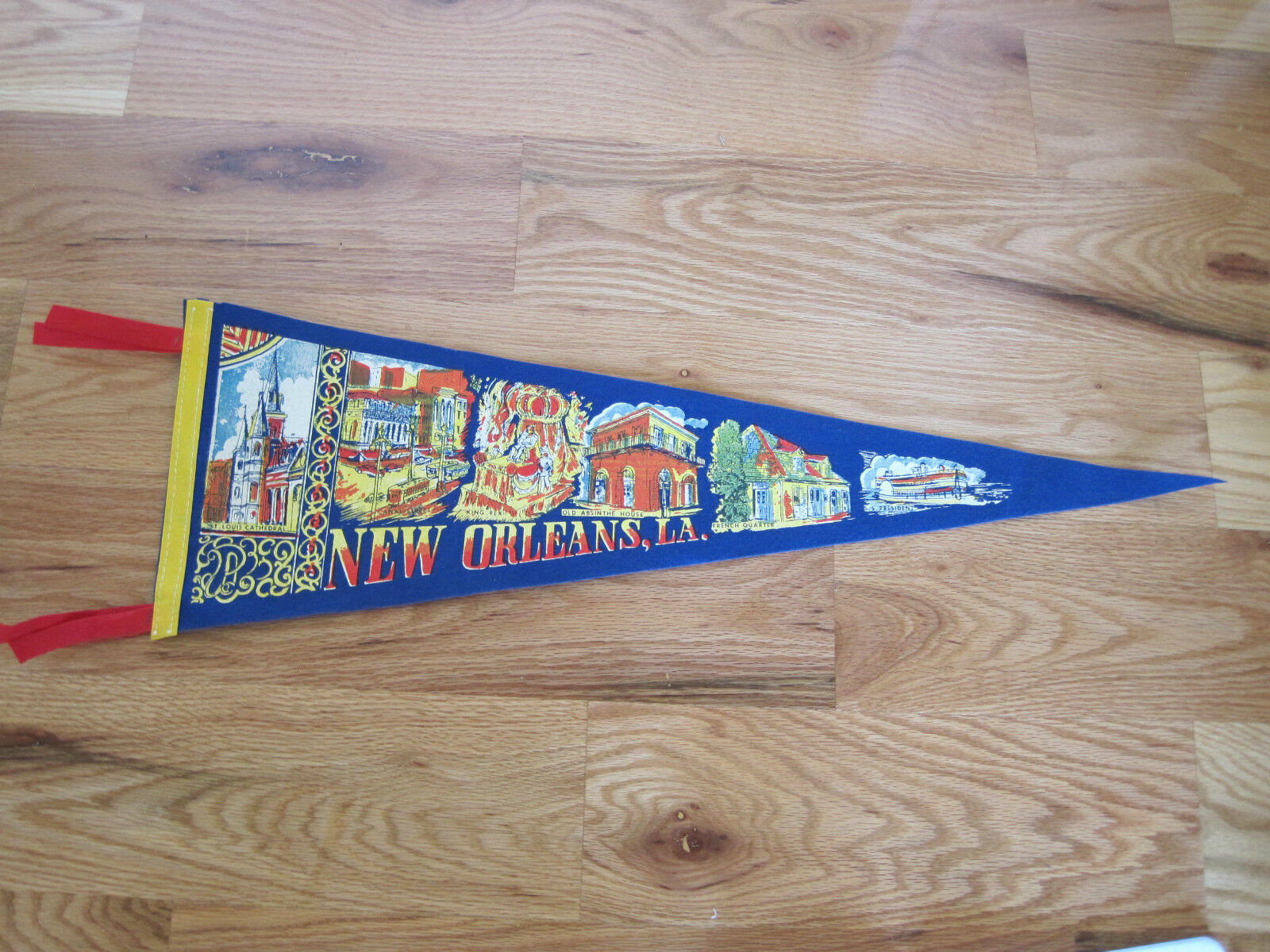 1950\'s or 60\'s Souvenir Pennant New Orleans Vintage Flag