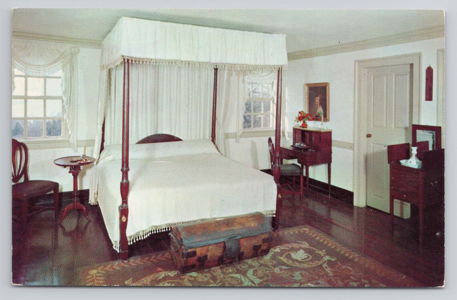 Washington\'s Bedroom at Mount Vernon Chrome Postcard 1219