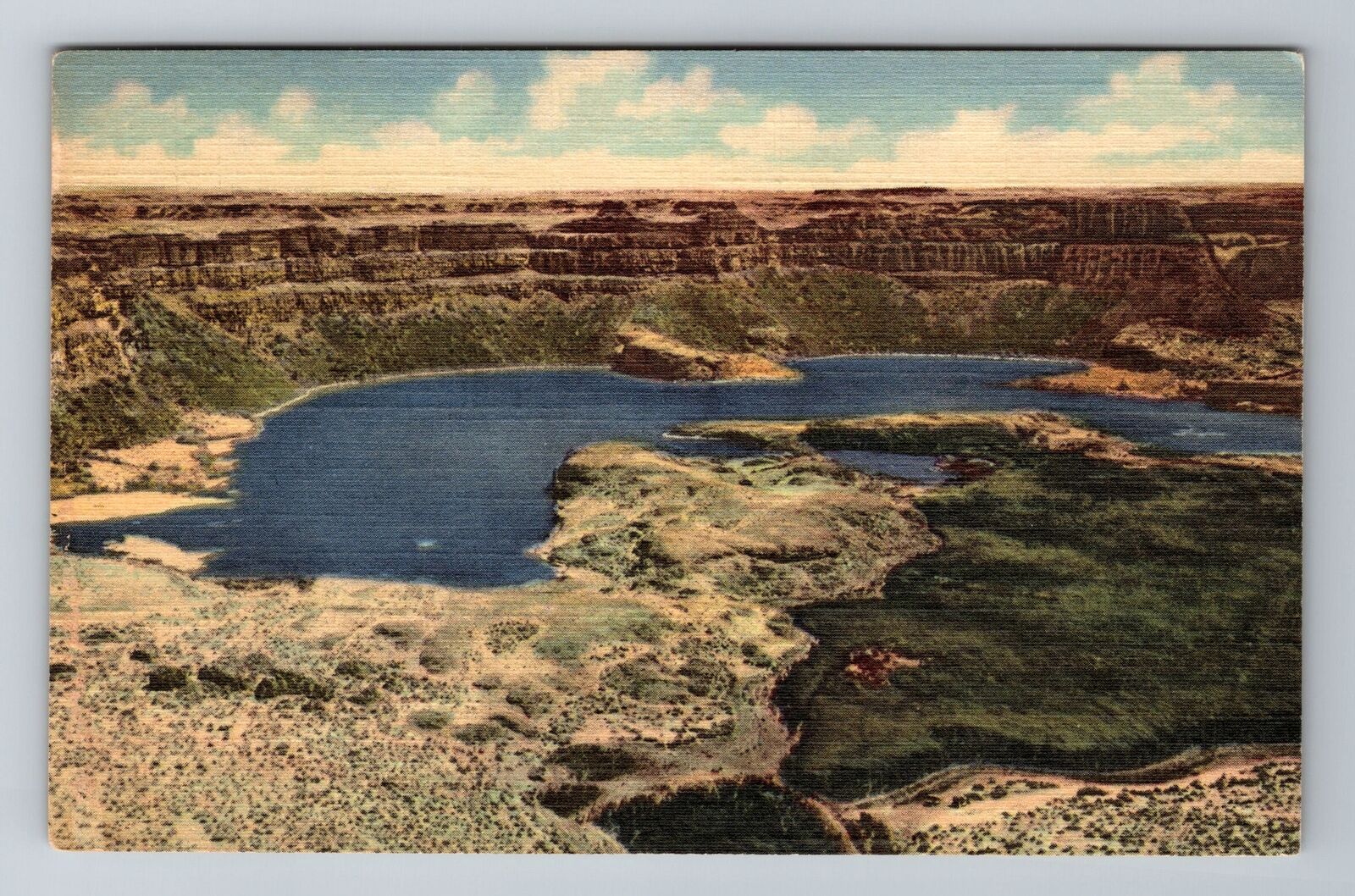 WA-Washington, Dry Falls State Park, Grand Coulee, Vintage c1951 Postcard