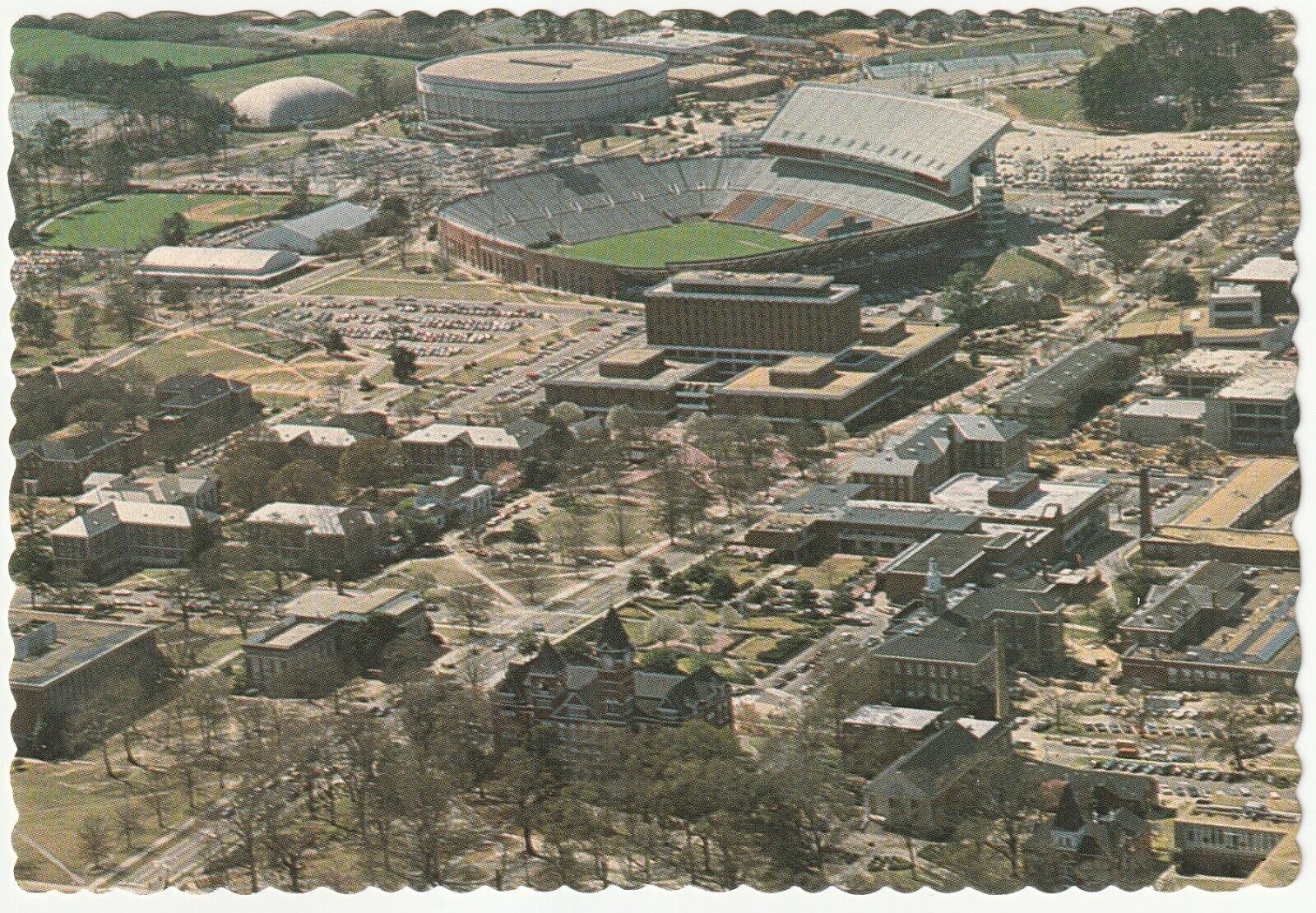 Extremely Scarce Auburn University Tigers Jordan Hare Stadium Deckled Postcard