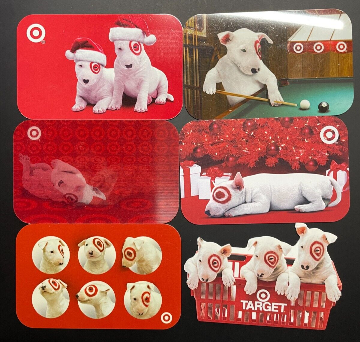 Target Lot of 6 Gift Cards No Value $0 Collectable Dogs