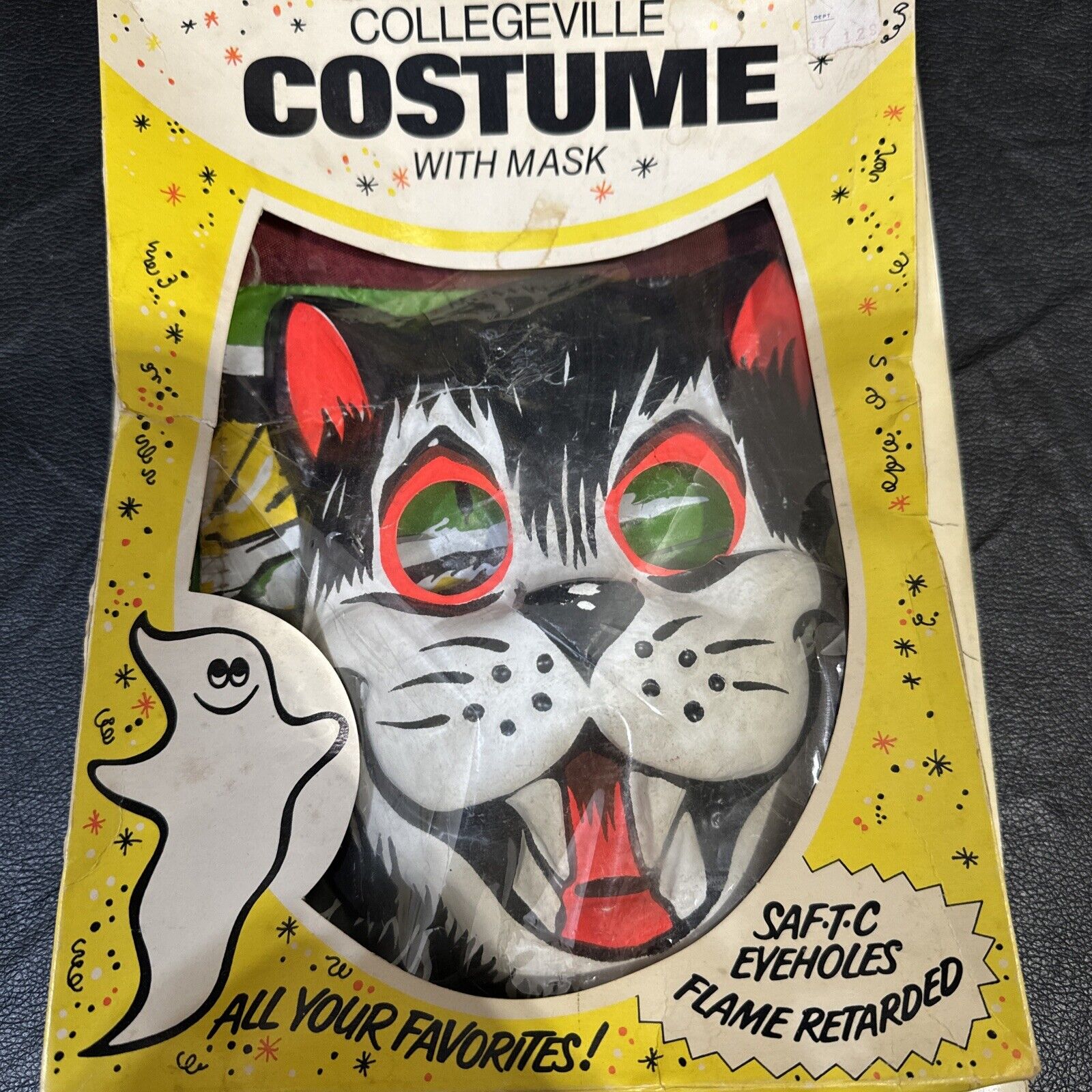 Vintage 1950's Collegeville Halloween Black Cat Costume Size M RARE