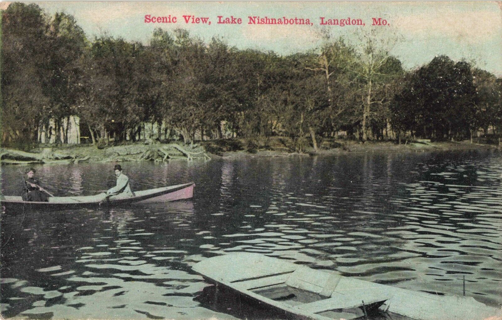 Scenic View Lake Nishnabotna Langdon Missouri MO 1911 Postcard
