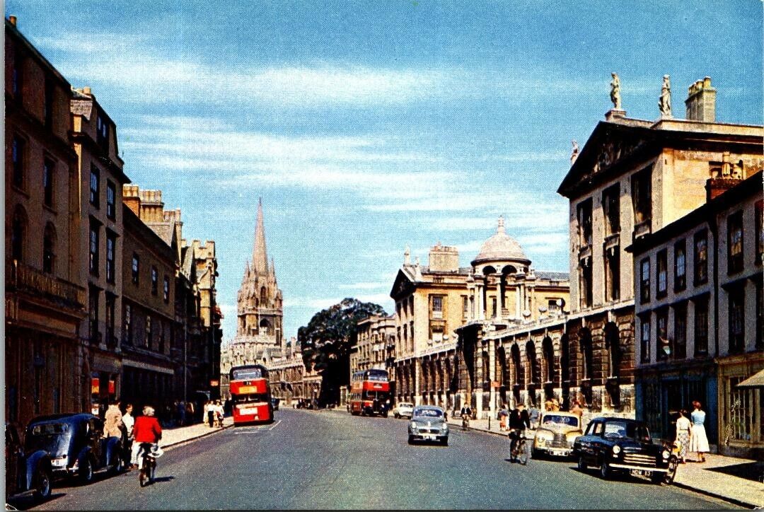 Vtg The High Street Oxford England College & University, United Kingdom Postcard