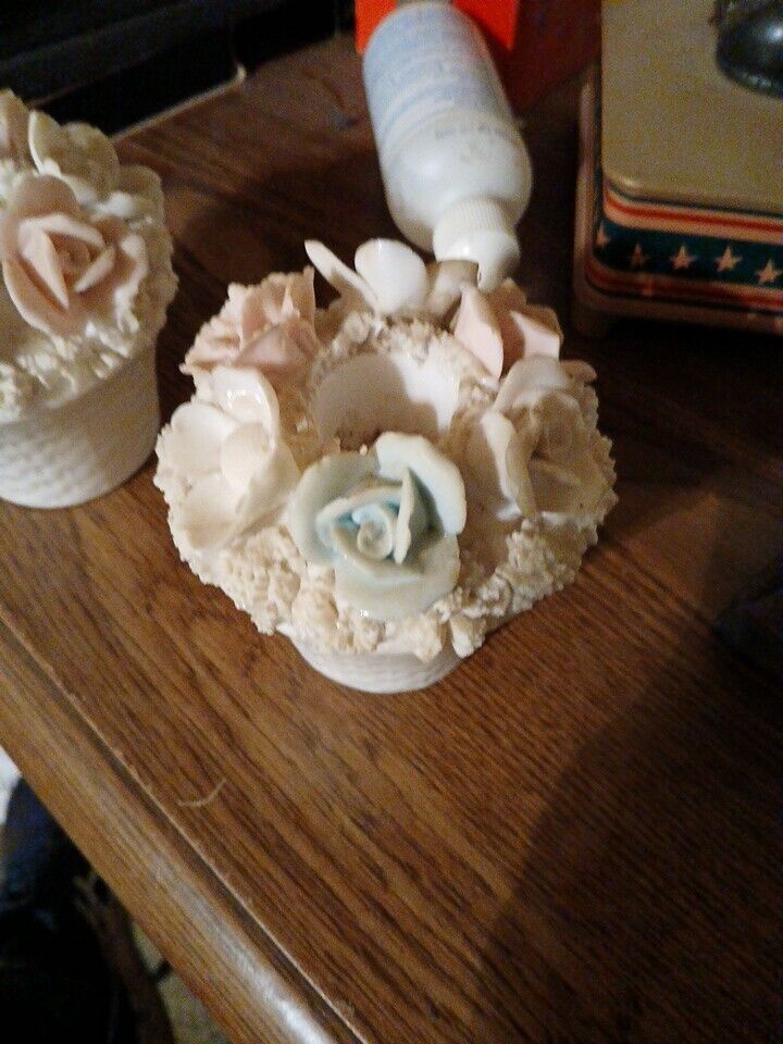 Vintage porcelain Flower Candlestick Holder