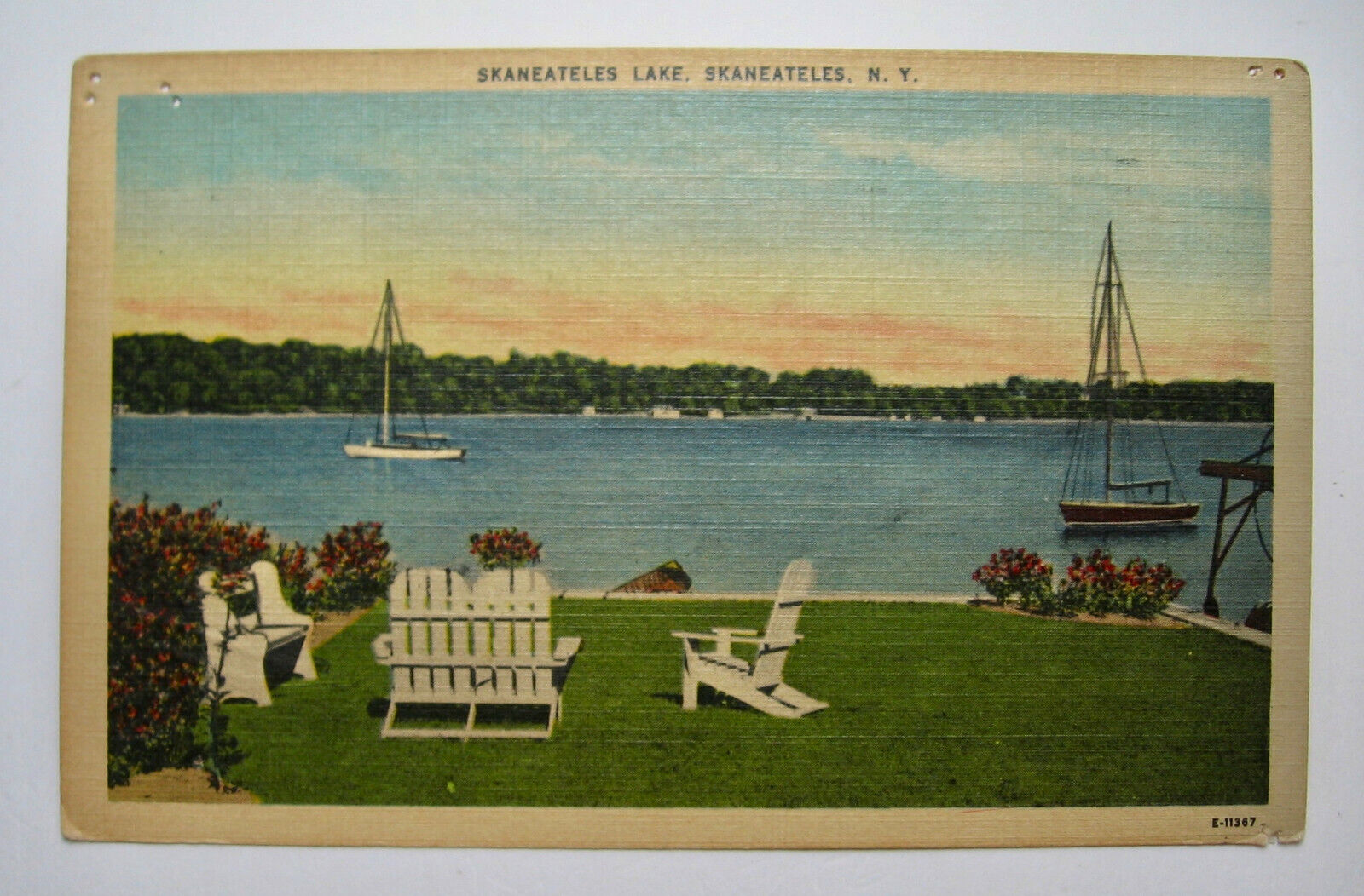1930's era Skaneateles Lake Postcard sent in 1985