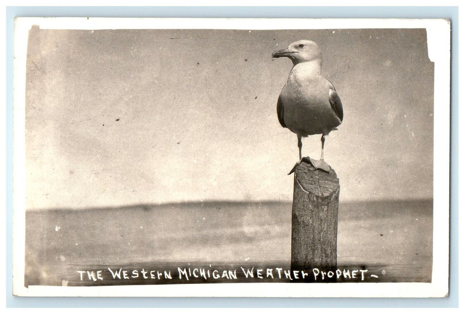 1943 The Western Michigan Weather Prophet Ludington Michigan MI RPPC Postcard