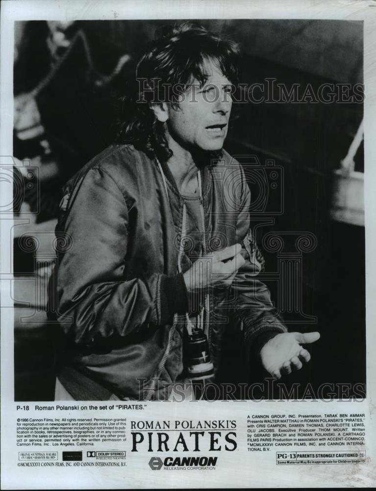 1986 Press Photo Roman Polanski on the set of \