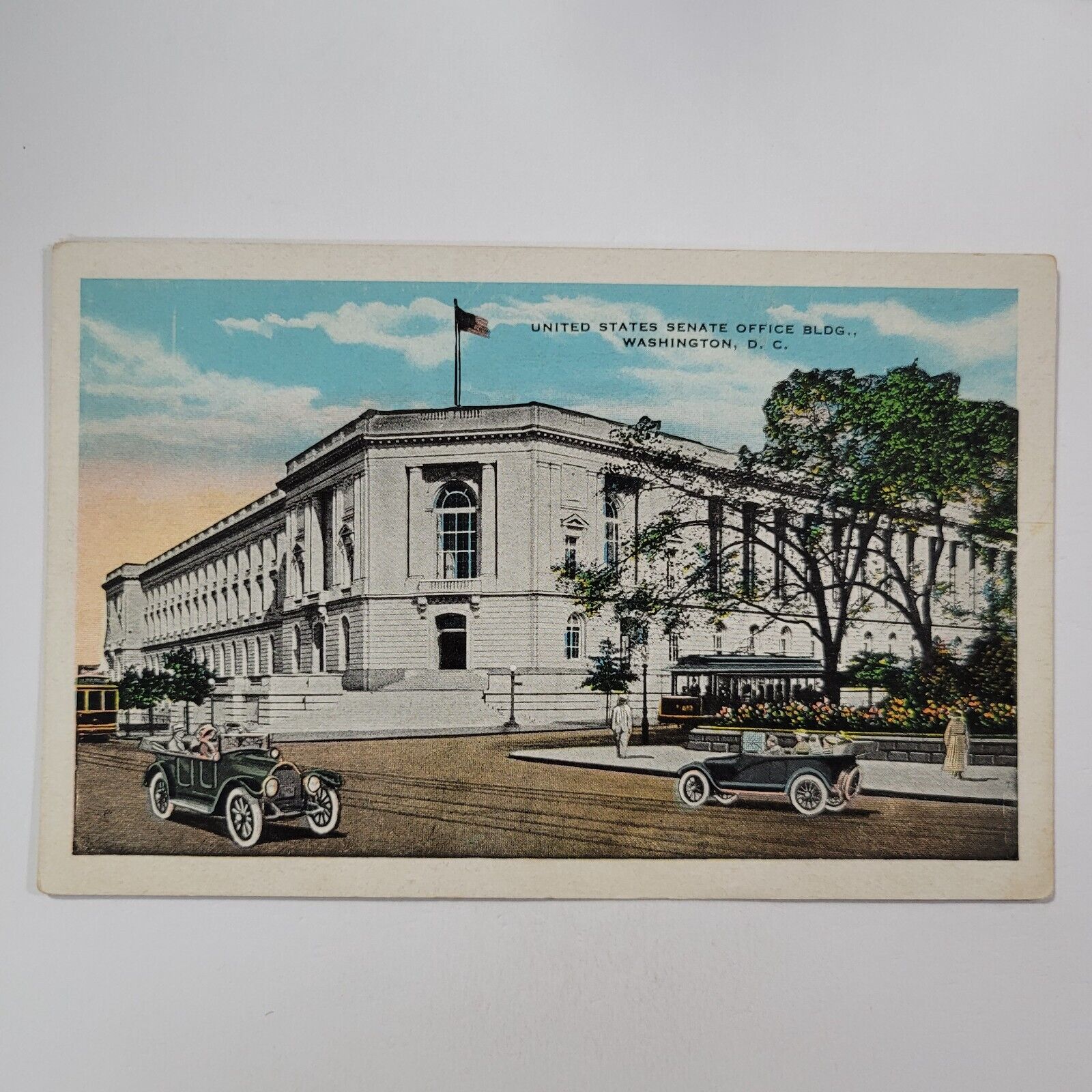 United States Senate Office Building Washington DC Vintage Postcard OLD cars