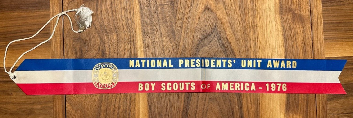 Vintage 1976 National President's Award Ribbon Manpower Boypower Boy Scouts BSA