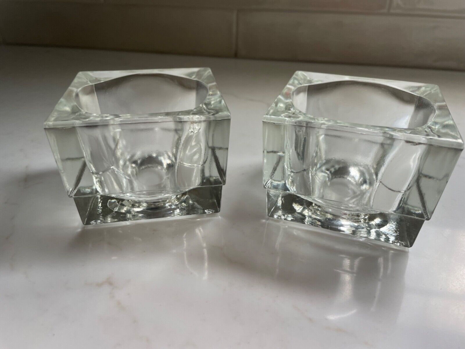 6 Matching Crystal Candle Holders