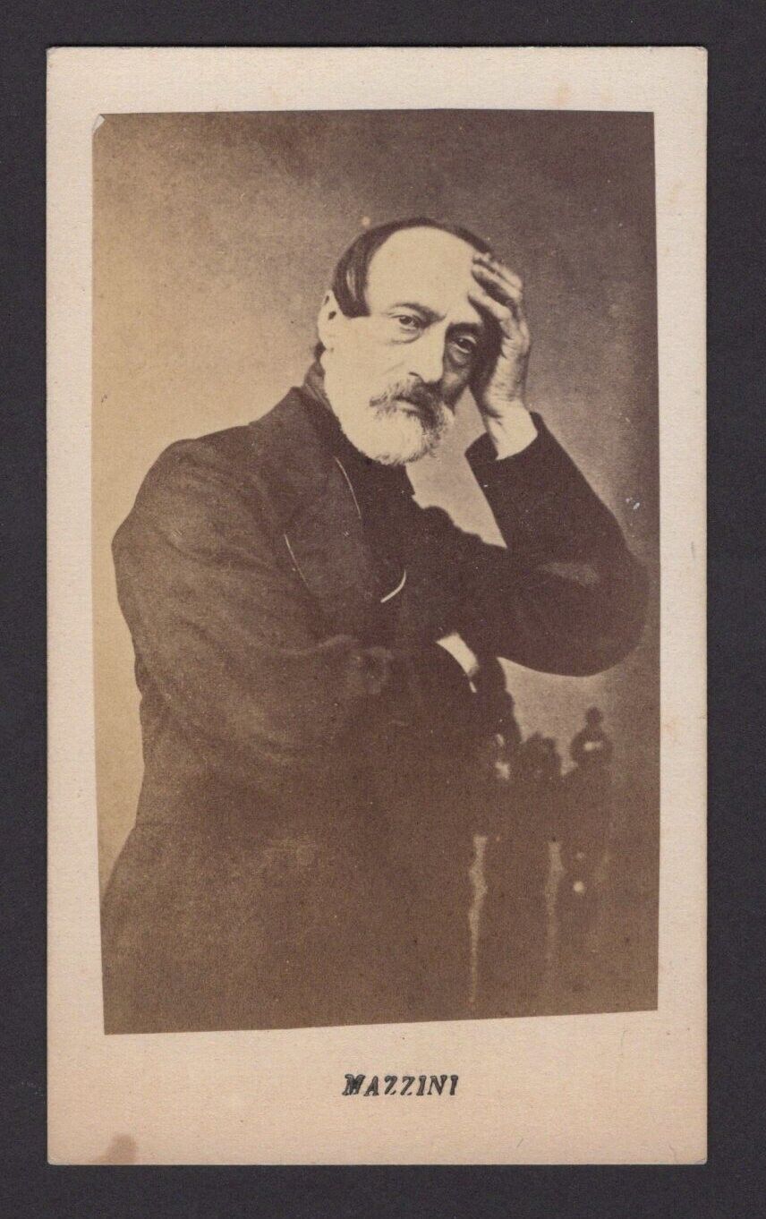 1860\'s Original Giuseppe Mazzini CDV Photograph Inscribed Ludmilla Assing 1869