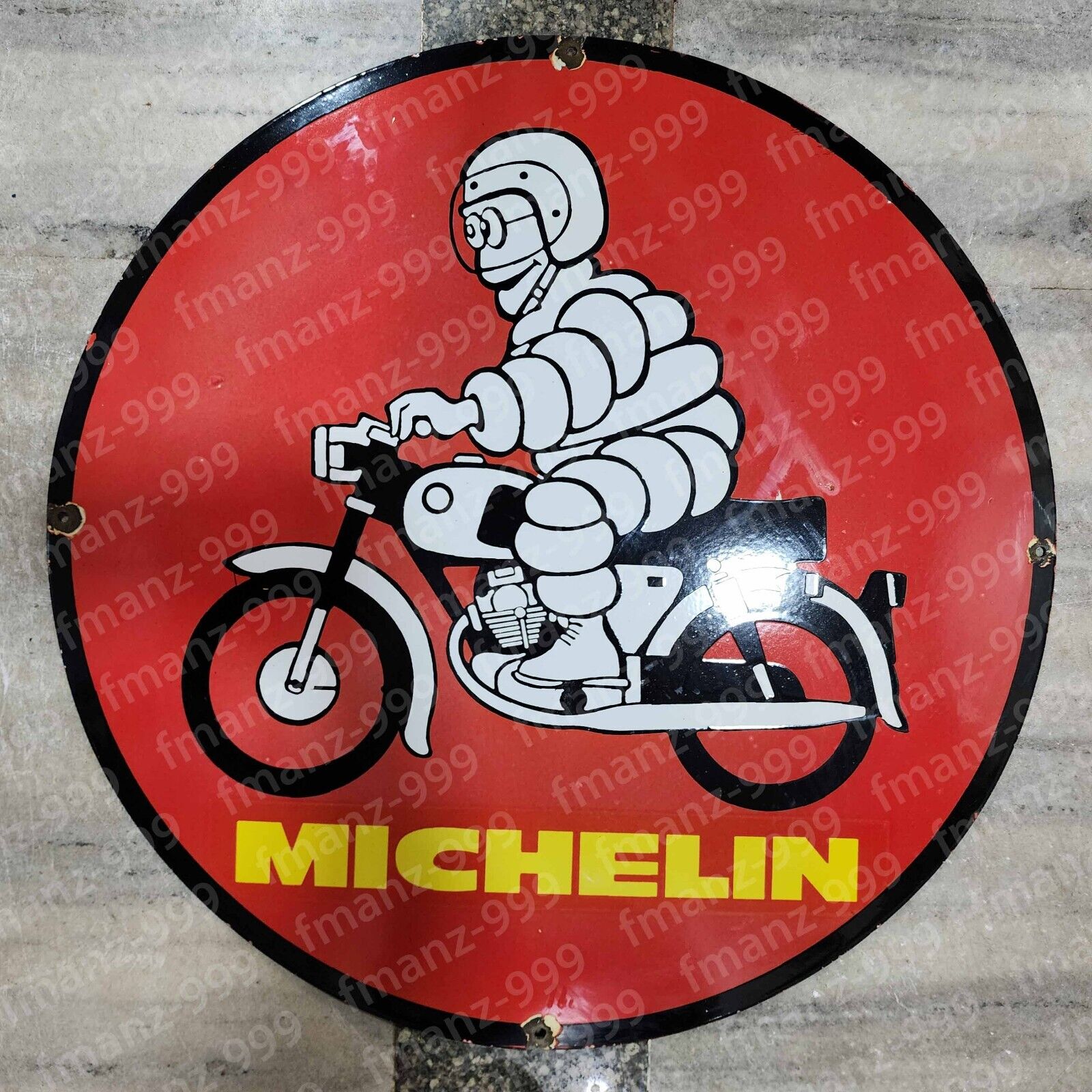 MICHELIN PORCELAIN ENAMEL SIGN 30 INCHES ROUND