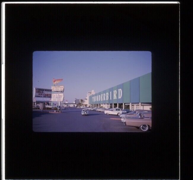 Original 1965 Las Vegas Thunderbird Hotel GIRLS ALA CARTE Marquee 35mm Slide