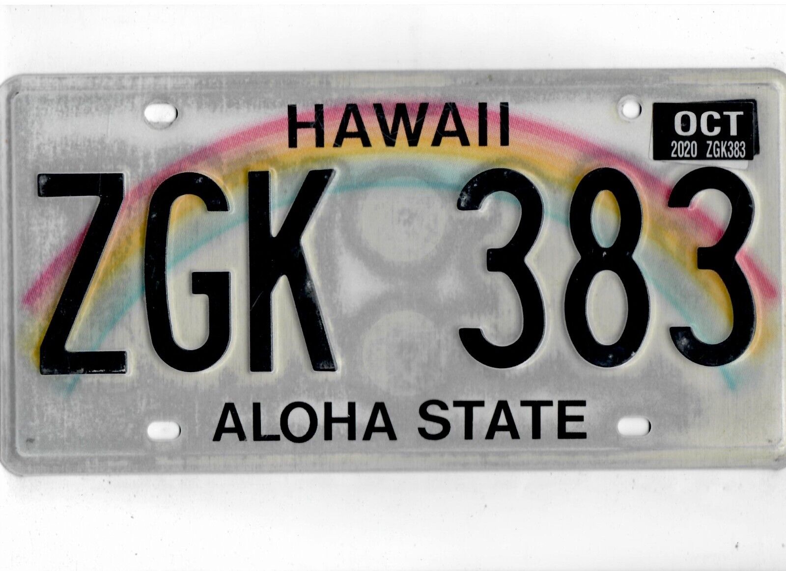 HAWAII passenger 2020 license plate \