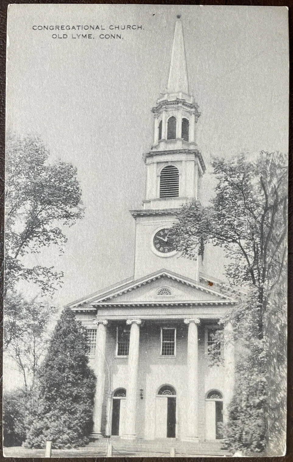 Postcard Congregational Church Old Lyme Connecticut Vintage