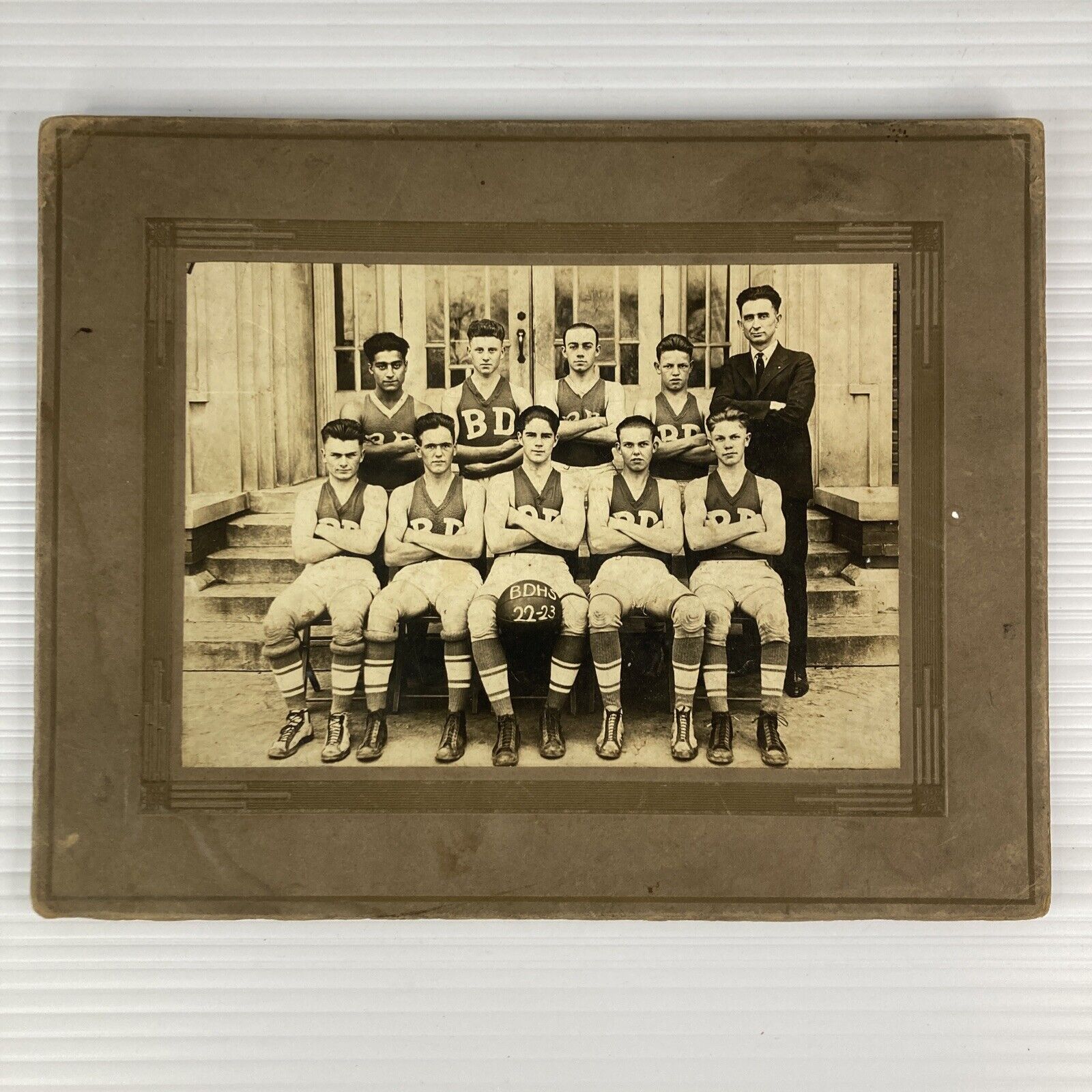1922-23 Ben Davis High School Basketball Team Cabinet Photo Indianapolis Indiana