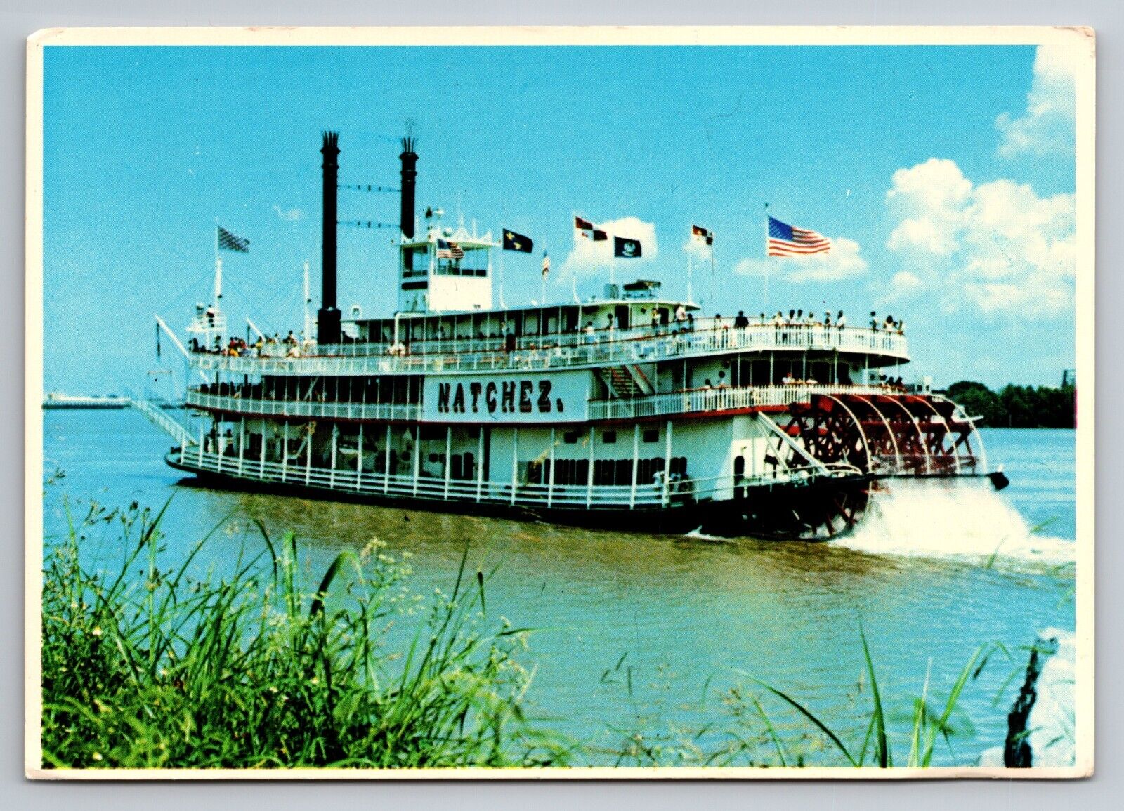 The Steamboat Natchez New Orleans Louisiana Vintage Unposted Postcard
