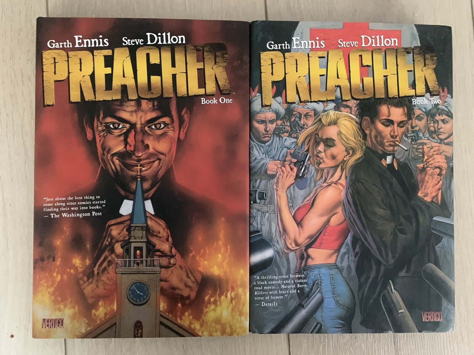 Preacher Deluxe Hardcover Vol. 1+2 DC Ennis/Dillon 2009 Excellent condition.