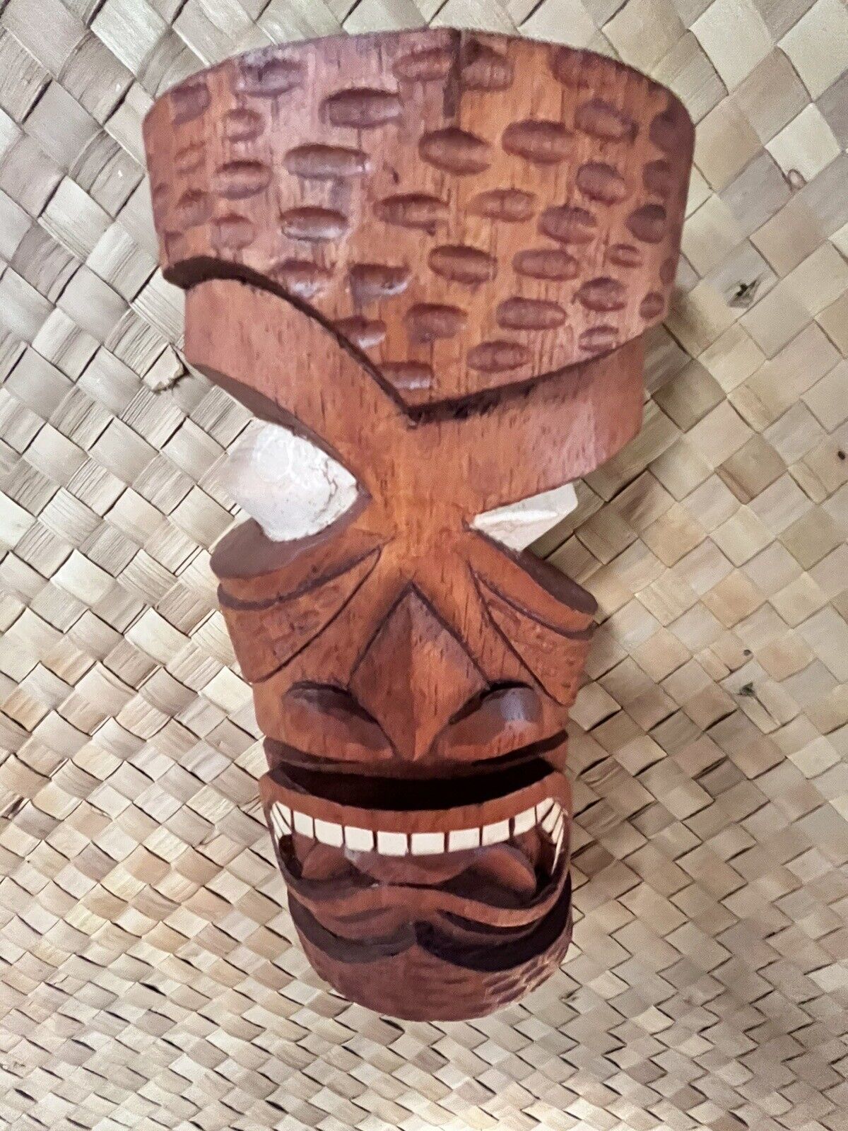 New Mini-Mask Doug Horne Designed Cockeyed Tiki Mask by Smokin\' Tikis Hawaii