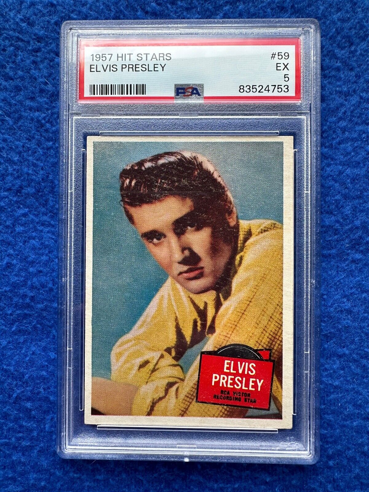 1957 Elvis Presley Topps Hit Stars Card #59 Graded PSA 5 EX