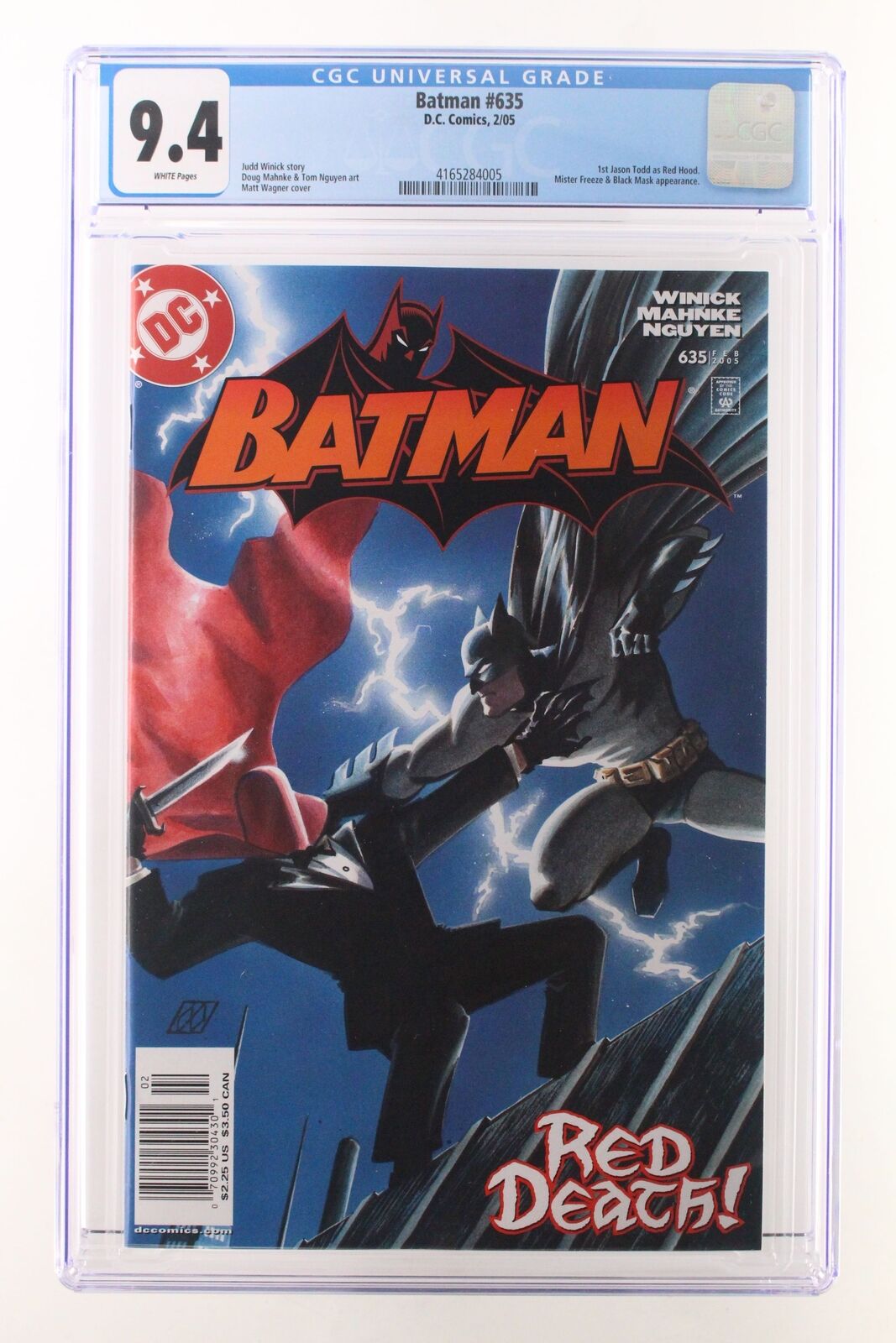 Batman #635 - D.C. Comics 2005 CGC 9.4 1st Jason Todd as Red Hood. NEWSSTAND