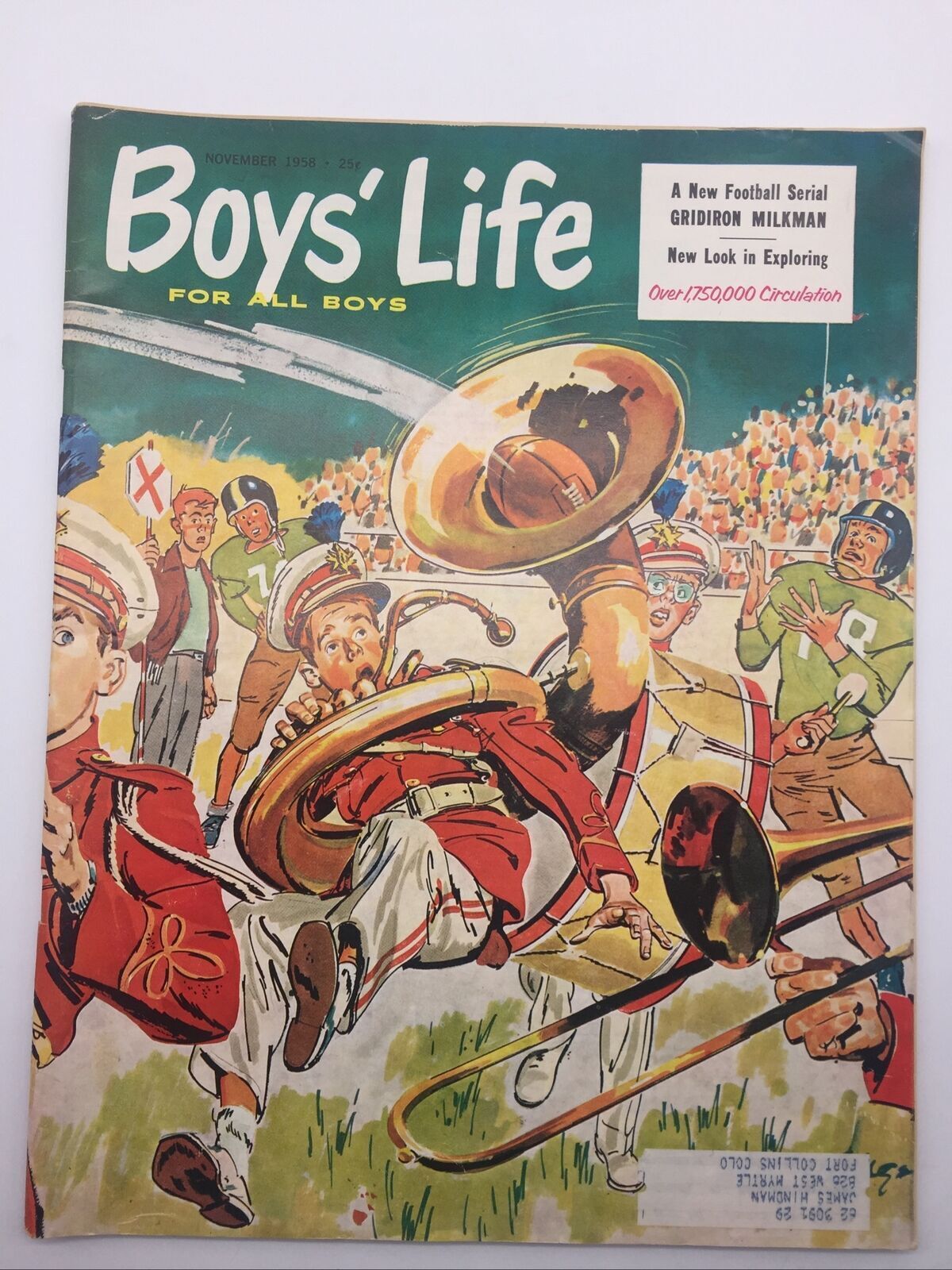1958 November Boys Life Magazine Football Gridiron Milkman Harold Eldridge Horn