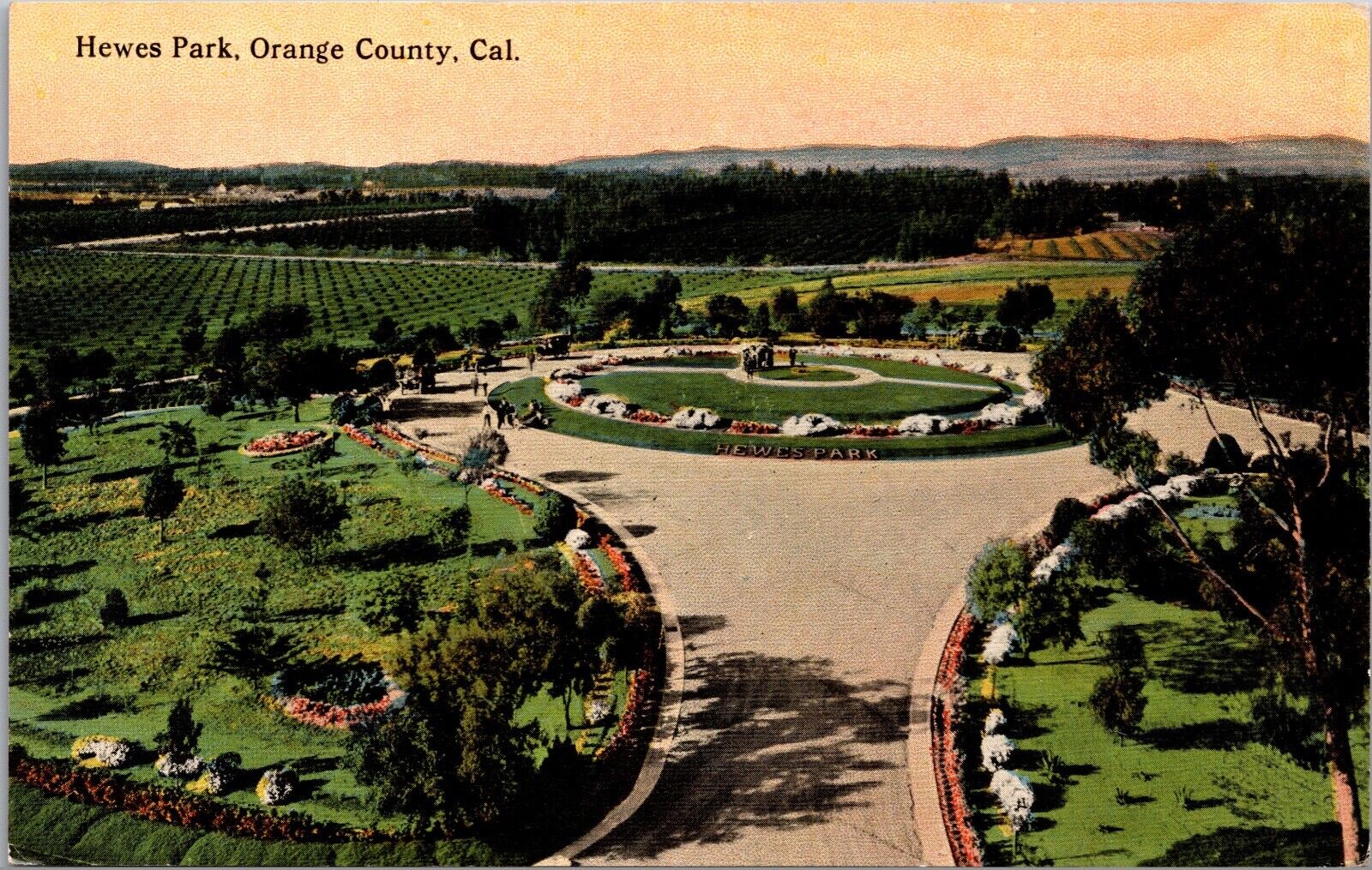 Postcard Overview of Hewes Park in Orange County, California