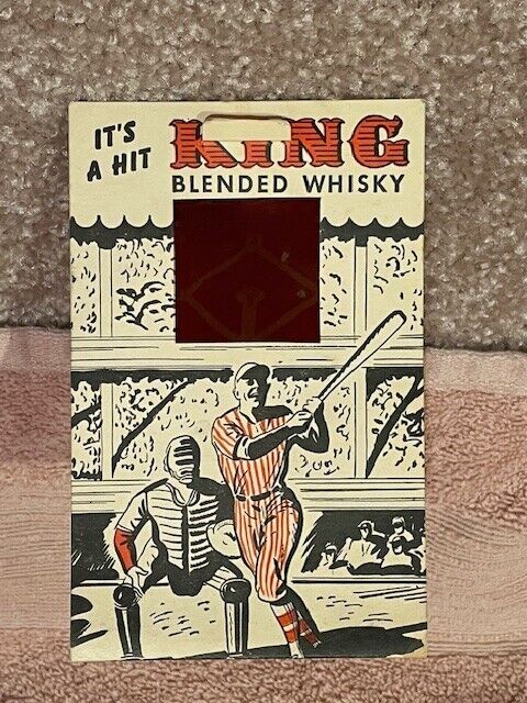 1940s King Blended Whisky Baseball Game Ad Item, Rare, Great Crossover Item