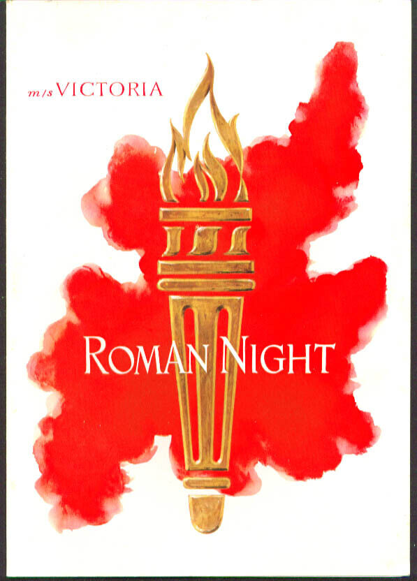 Incres Line M S Victoria Roman Night menu 1969