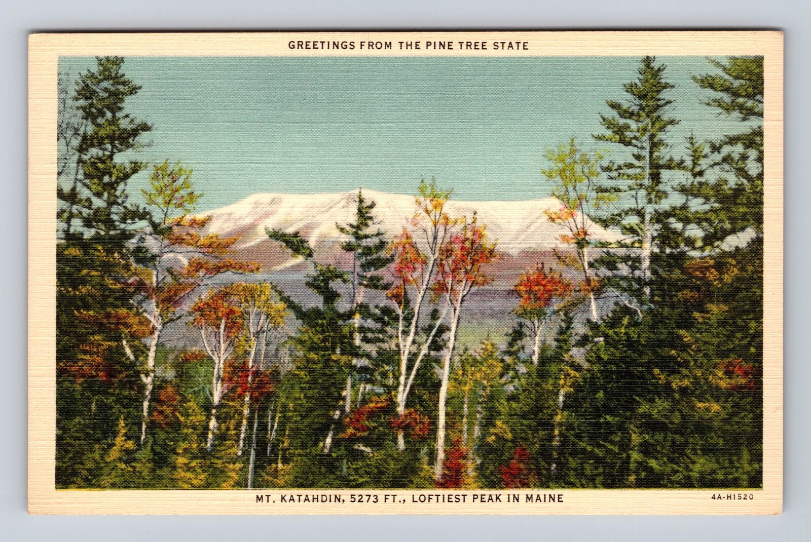 Mt Katahdin ME-Maine, General Greetings, Lofty Peak in Maine, Vintage Postcard