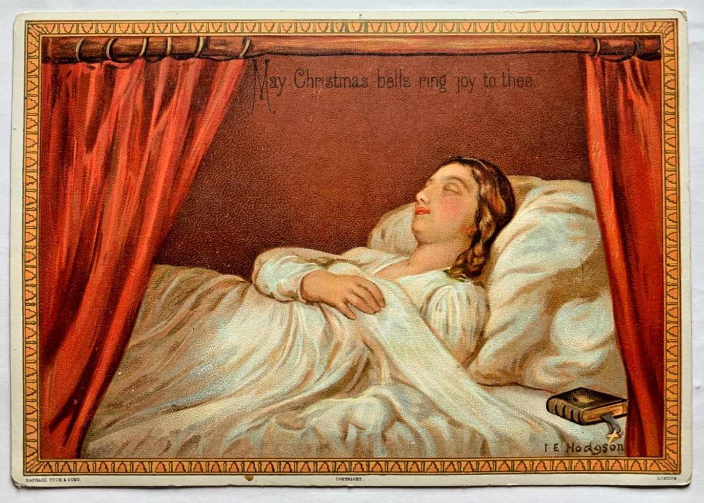 Raphael Tuck Sons Vintage 1900's Christmas Card Lithograph Royal Academy Series