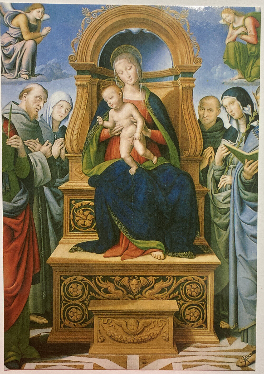 Vintage Postcard Madonna & Child Enthroned “Spagna” Giovanni di Pietro Art p2